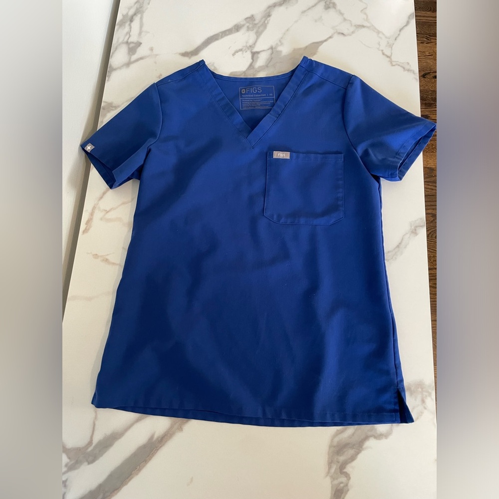 Figs Electric Blue XSmall Catarina Top